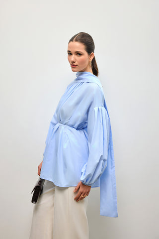 ŞALLI PİLELİ BLUZ