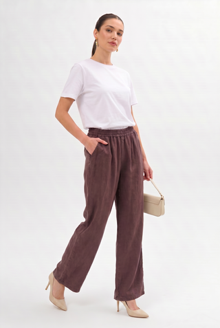 Tencel Kadın Pantolon - Burgundy (1)